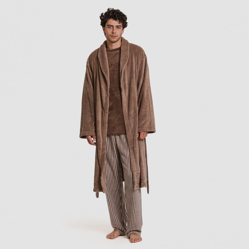 Bata masculina lisa de coralina