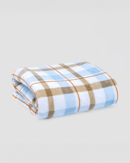 Manta coral Cuadro Noric celeste