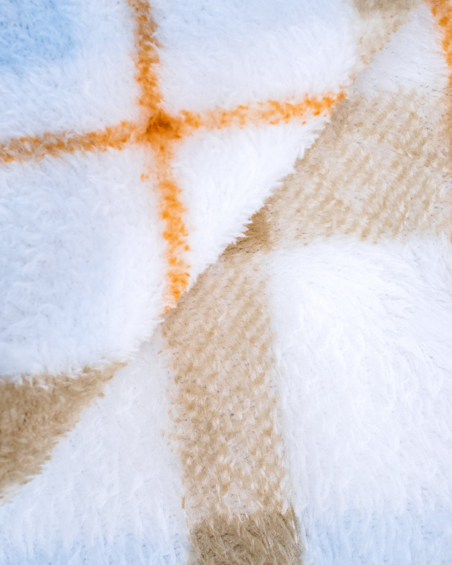 Manta coral Cuadro Noric celeste