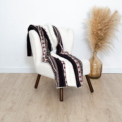 Manta sherpa Gaspar azul marino