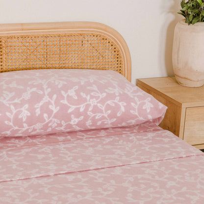 Juego de sábanas pirineo Lacamia rosa