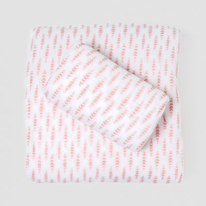 Juego sábanas de coralina Espiga rosa