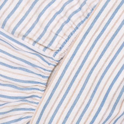 Jogo de lençóis flanela Raya Benet areia - índigo