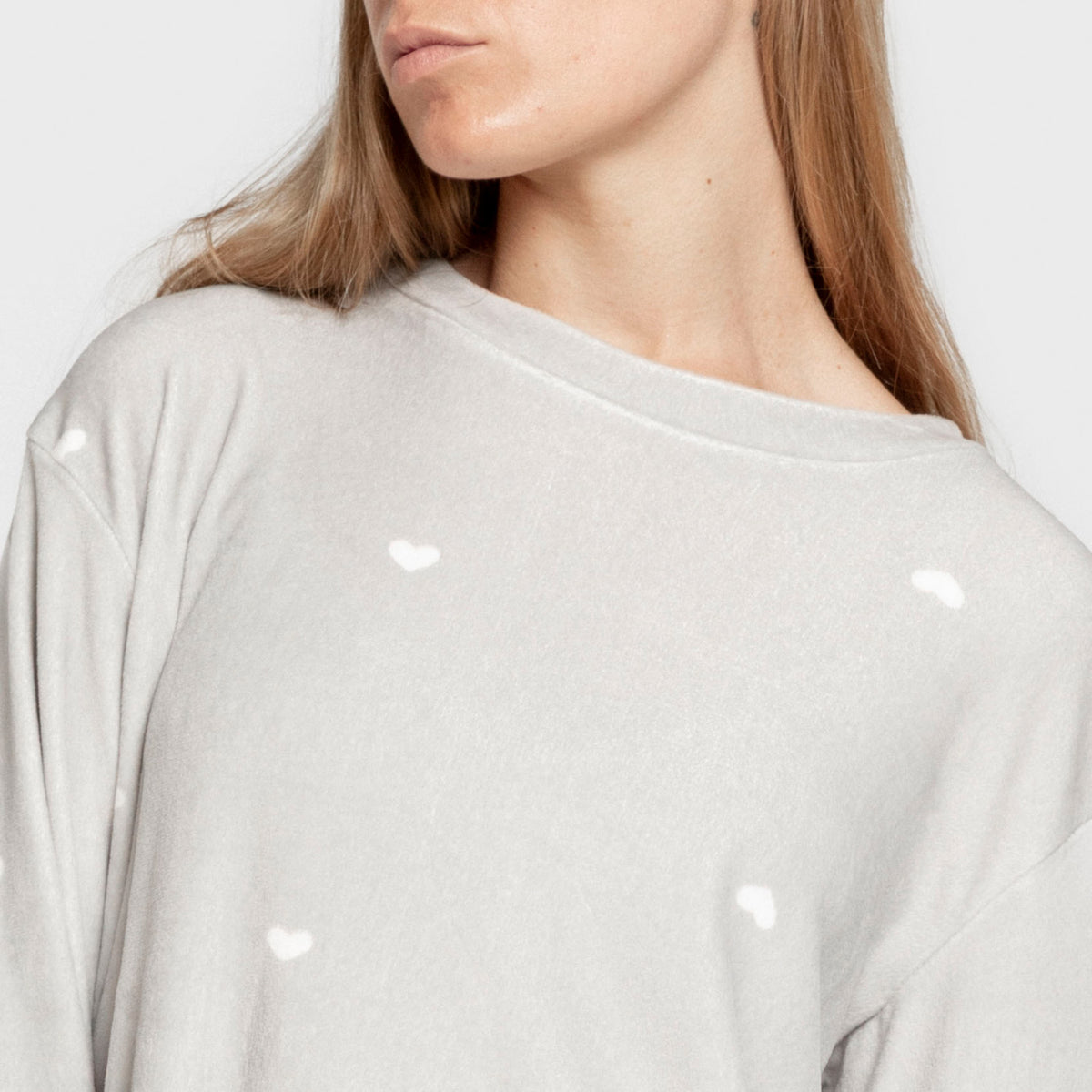 Pigiama in velluto super soft da donna hearts grigio