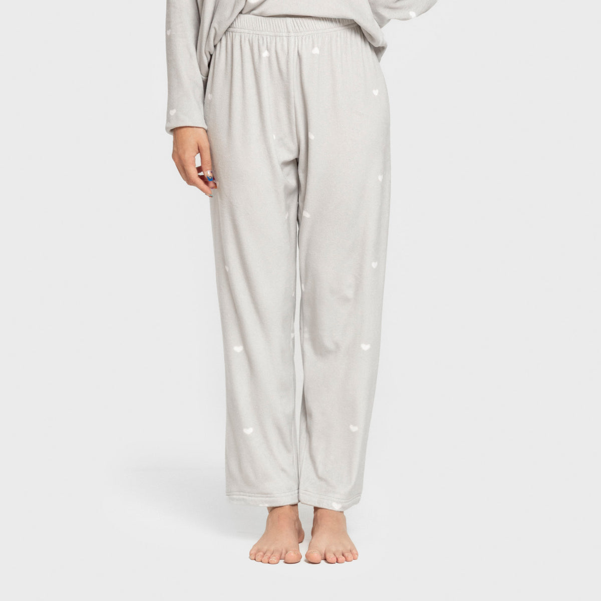 Pigiama in velluto super soft da donna hearts grigio
