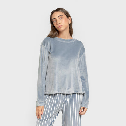 Pijama terciopelo super soft mujer Raya Astria indigo