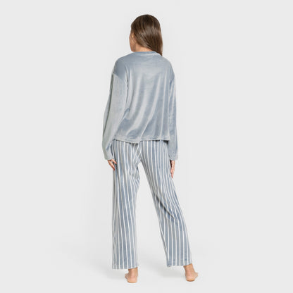 Pijama terciopelo super soft mujer Raya Astria indigo