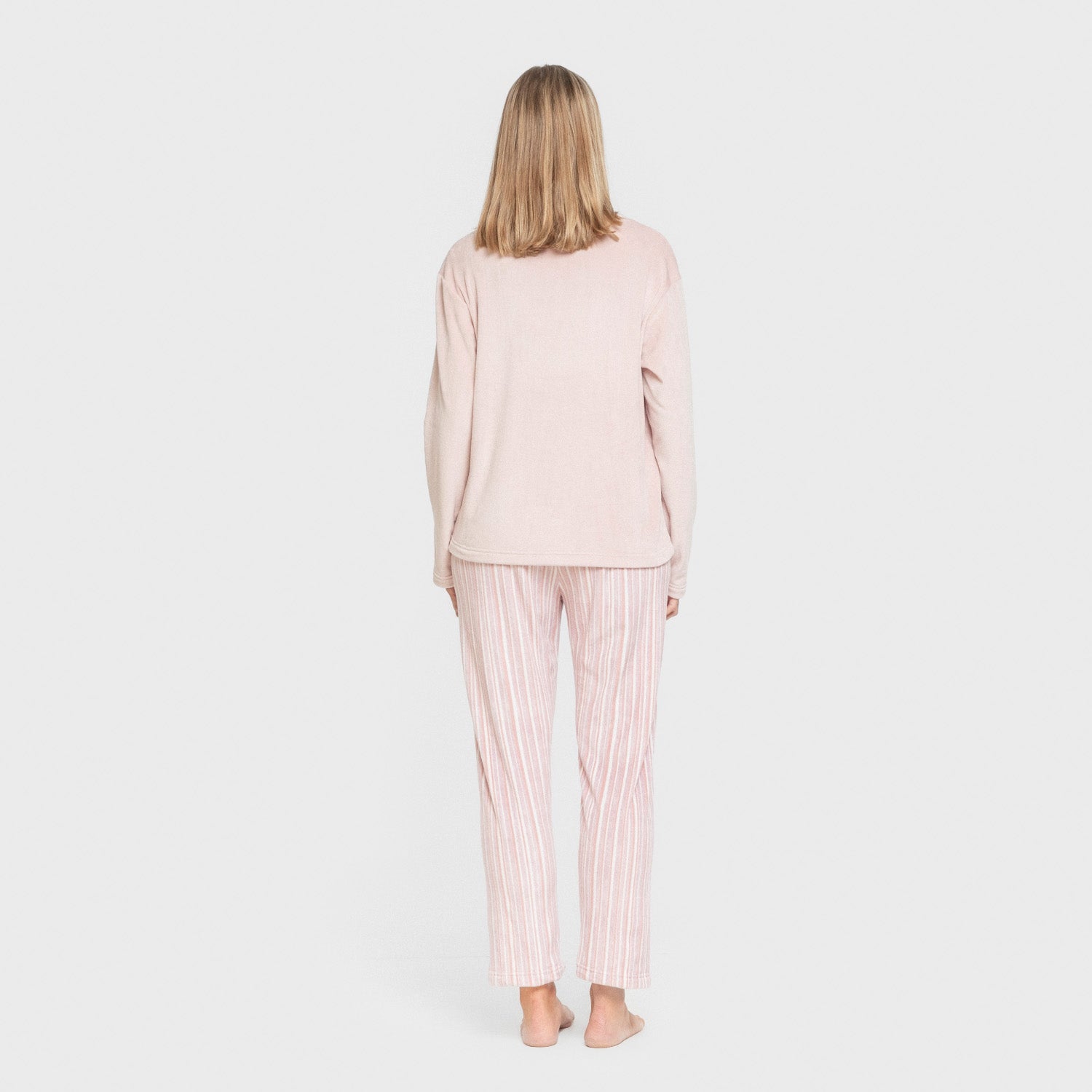 Pijama terciopelo super soft mujer Raya Oli malva rosa