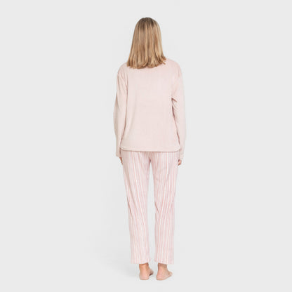 Pijama terciopelo super soft mujer Raya Oli malva rosa