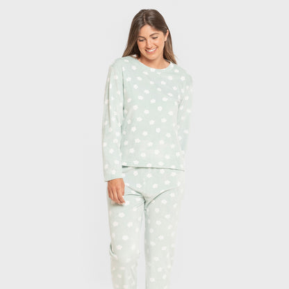 Pijama terciopelo super soft mujer Dula verde tiffany