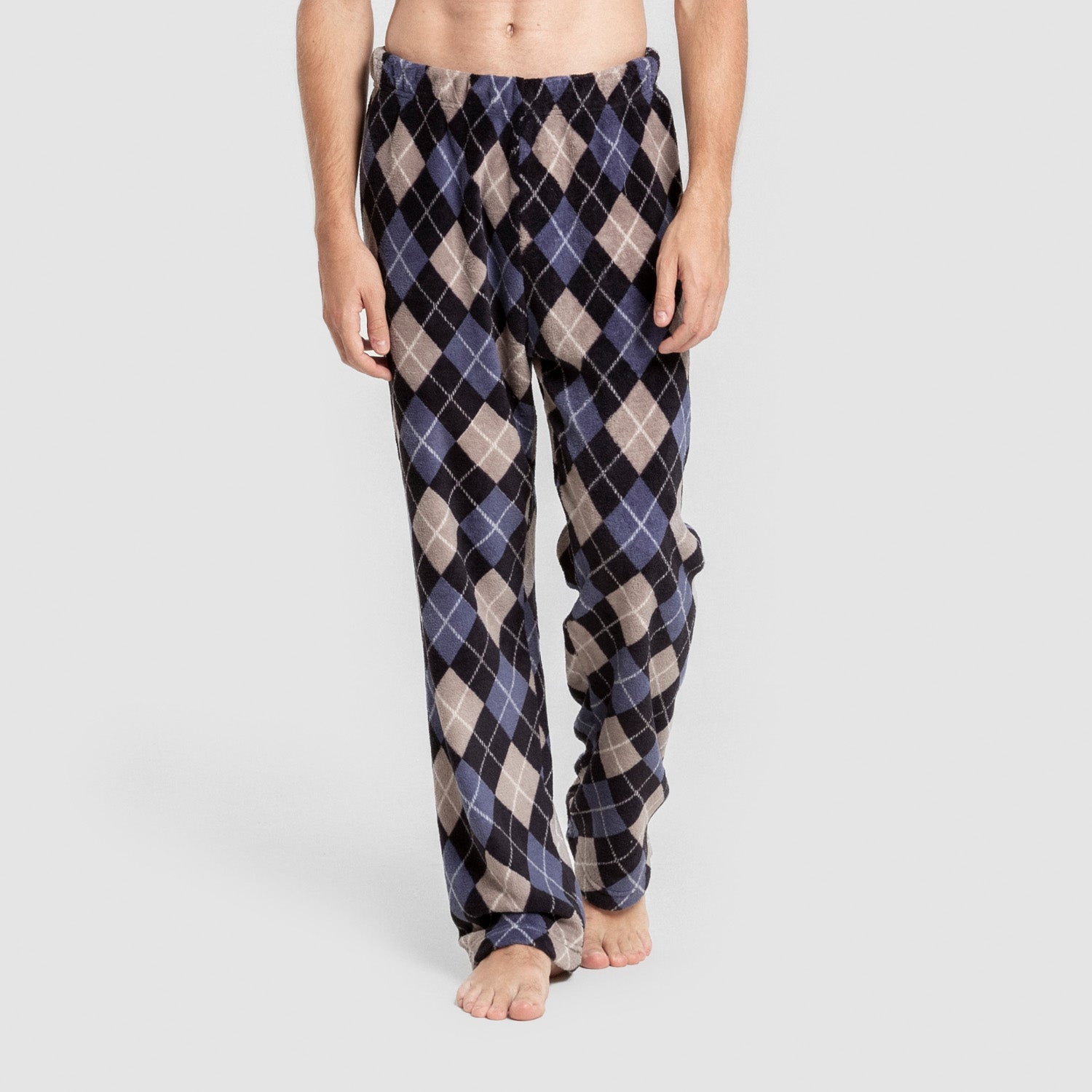 Pijama coral hombre Cuadro Roldan azul