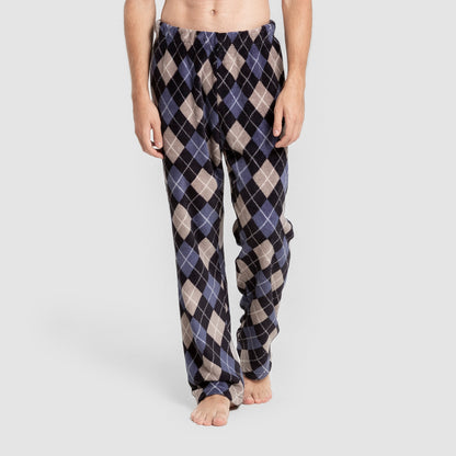 Pijama coral hombre Cuadro Roldan azul