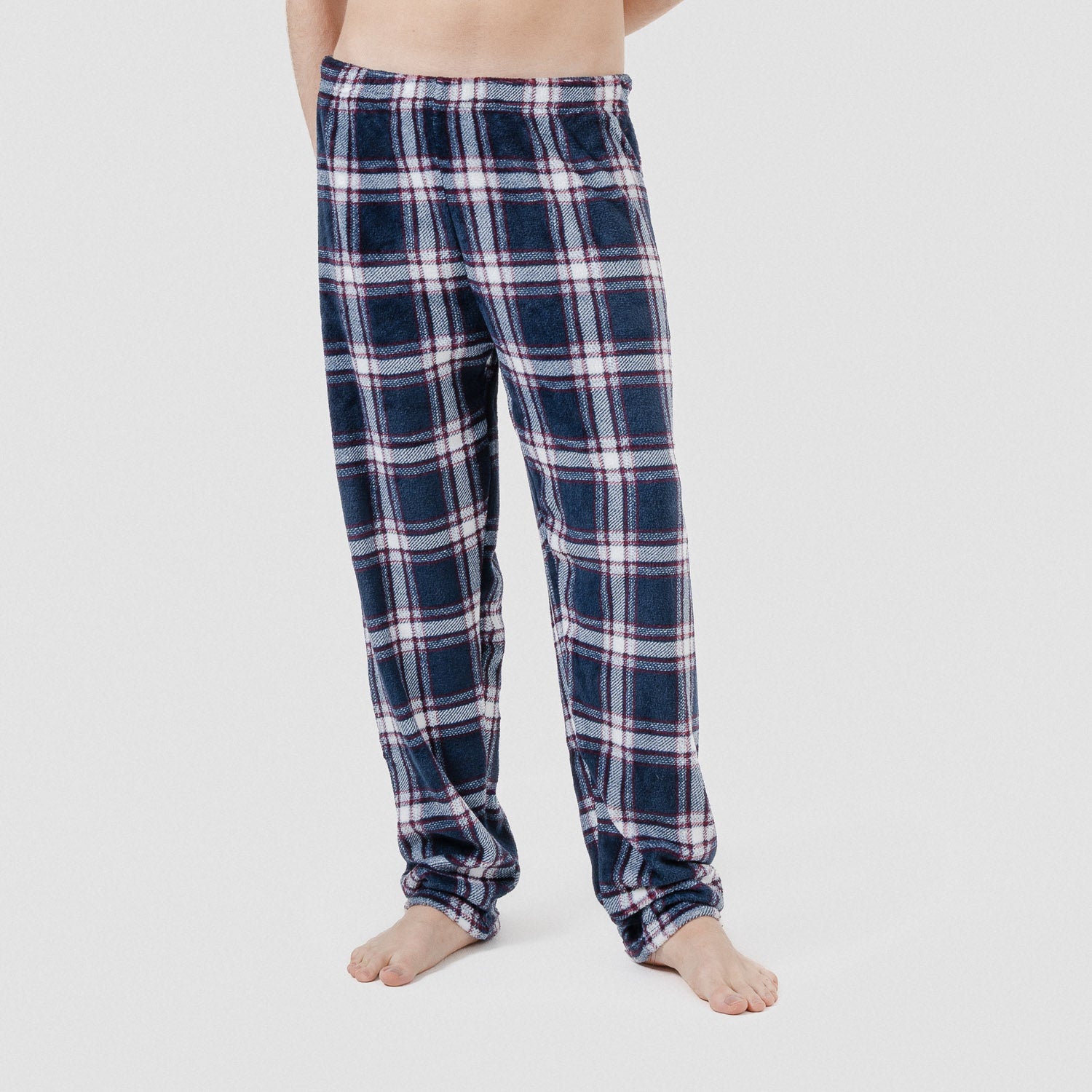 Pijama coral hombre Cuadro Tarso burdeos