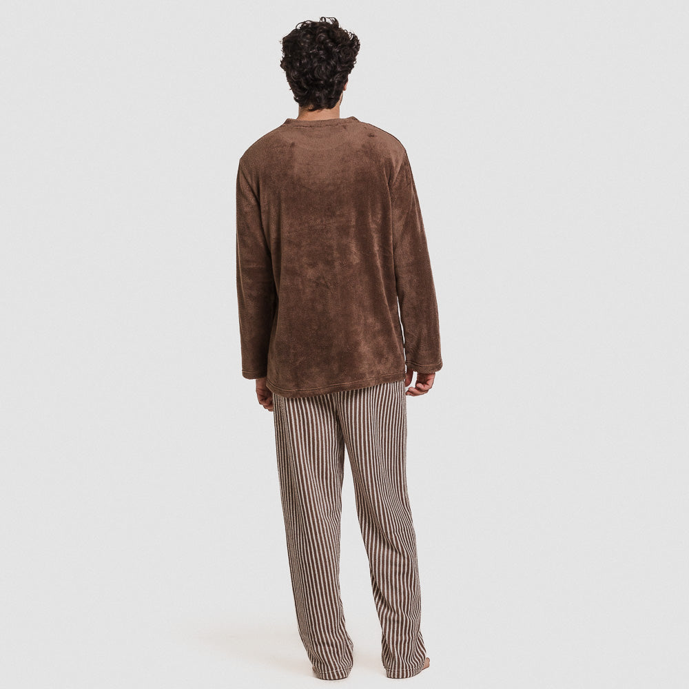 Pijama coral hombre Raya Justin Marrón