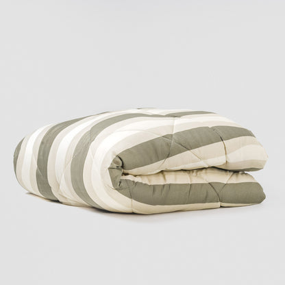 Edredón Estampado Raya Calcuta Verde Seco