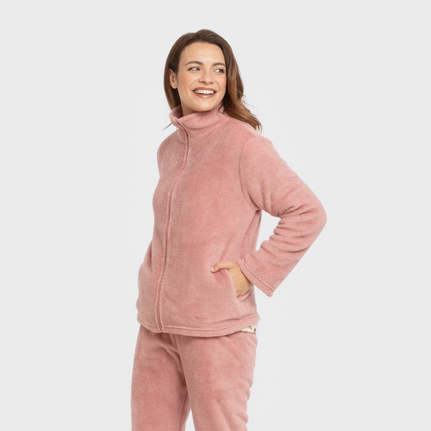 Sudadera coral mujer