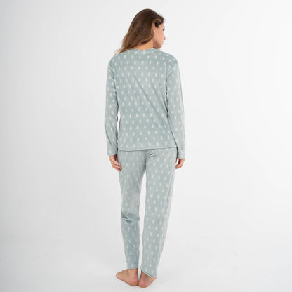 Pijama Terciopelo Super Soft Mujer Nemo Verde Cacería