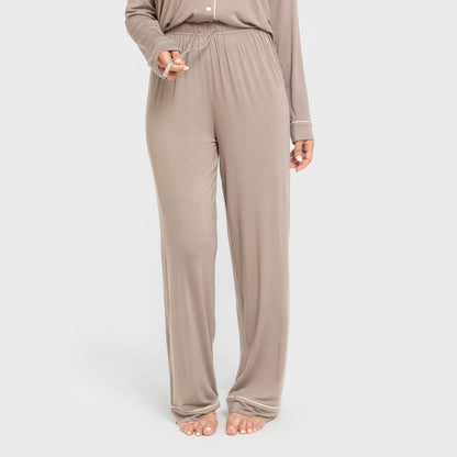 Pijama manga larga camisero viscosa punto mujer Vison