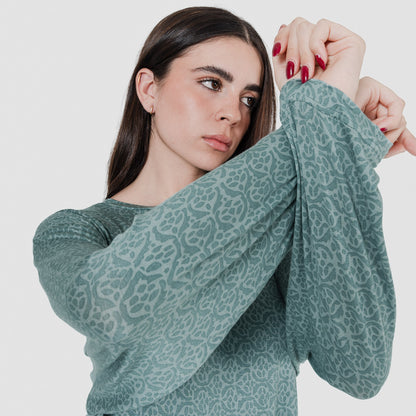 Pijama largo viscosa mujer Virgo Verde Agua