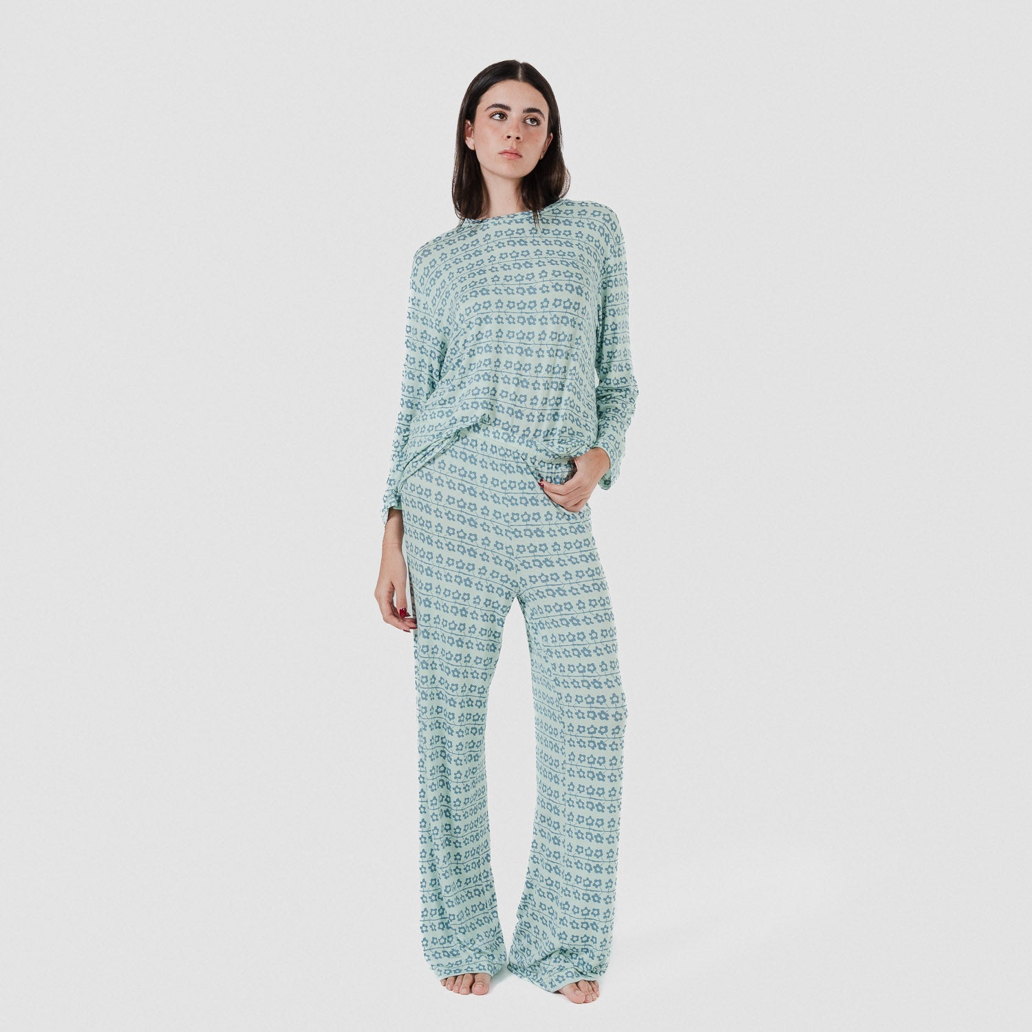 Pijama largo viscosa mujer Capricornio Rosa