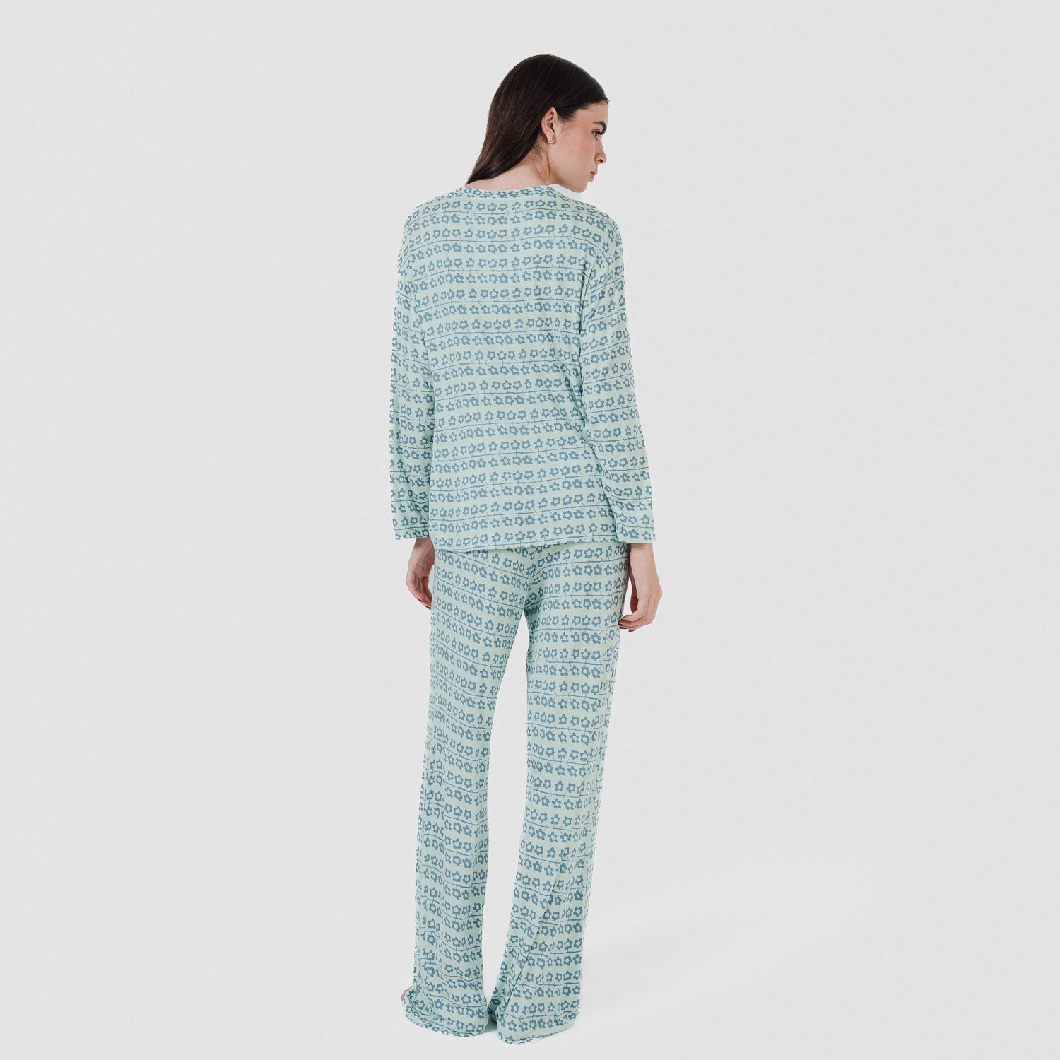 Pigiama lungo in viscosa da donna Capricornio rosa