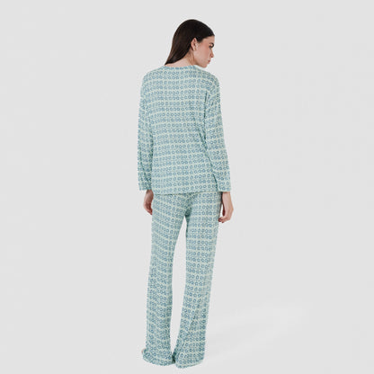 Pigiama lungo in viscosa da donna Capricornio rosa