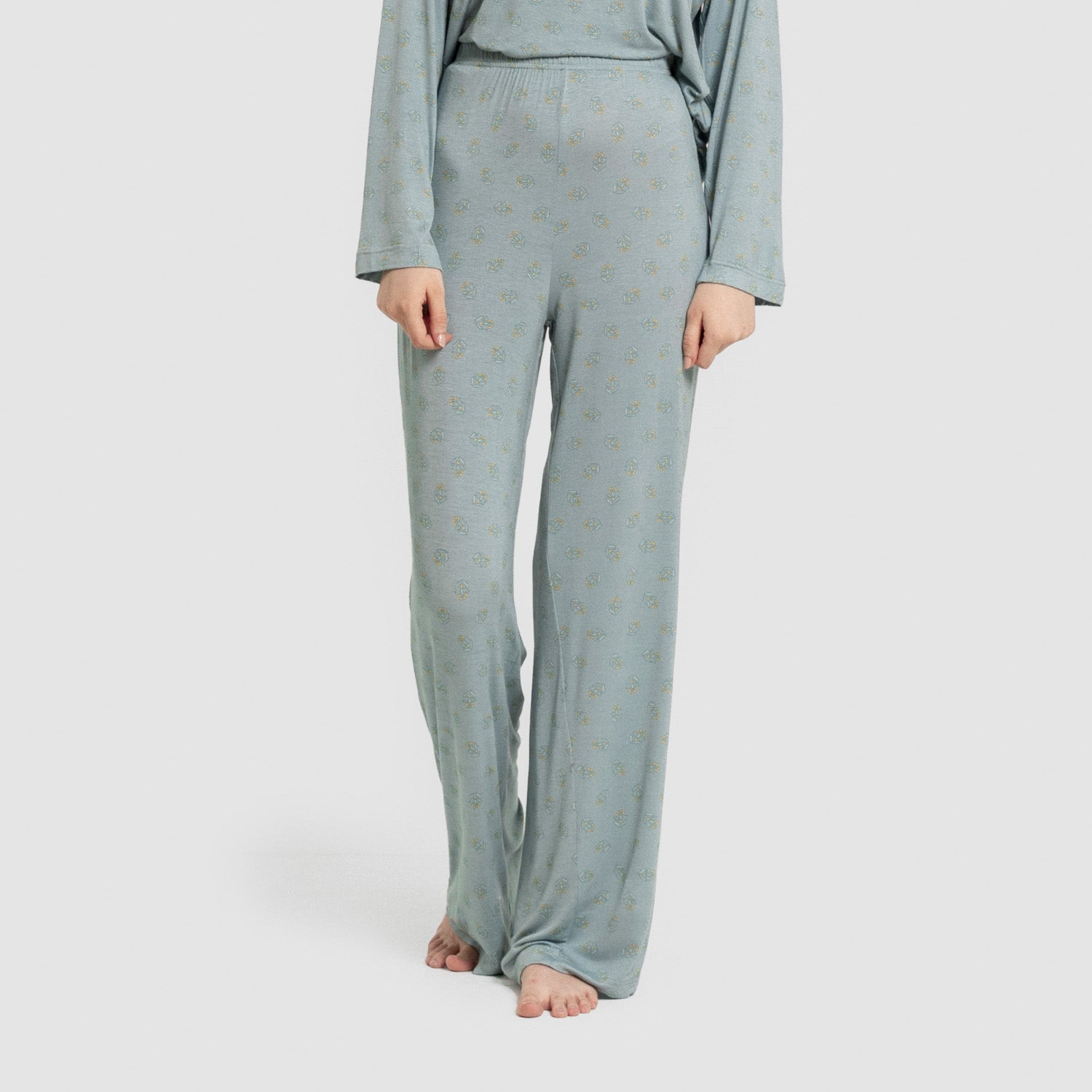 Pijama largo viscosa mujer Spring azul agua