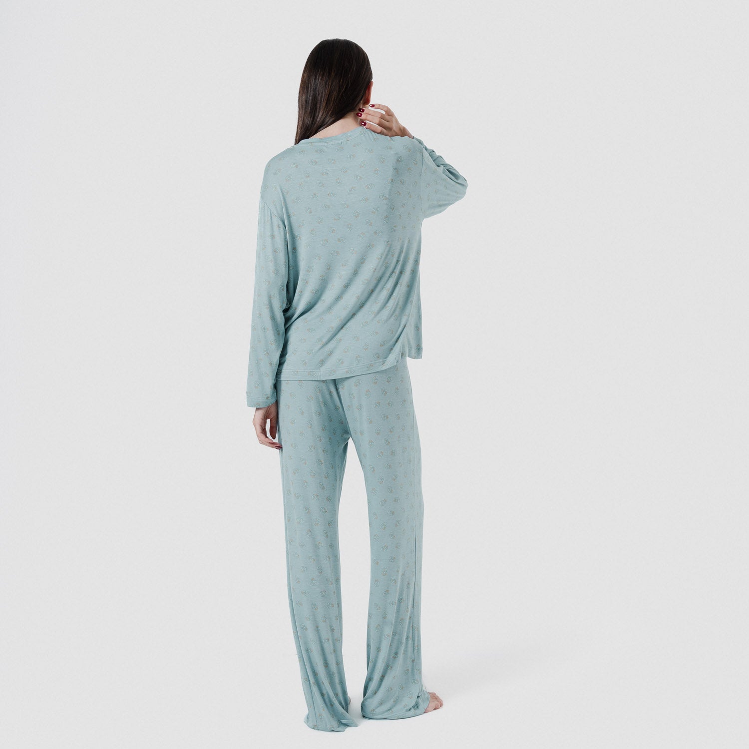 Pijama largo viscosa mujer Spring Azul Agua