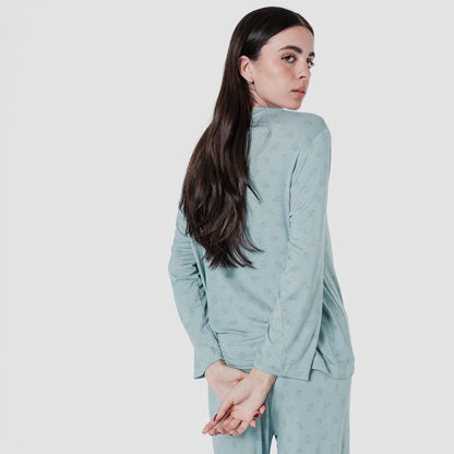 Pijama largo viscosa mujer Spring Azul Agua