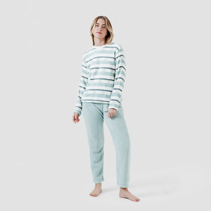 Pijama Coral Mujer Raya Wilma Verde Tiffany
