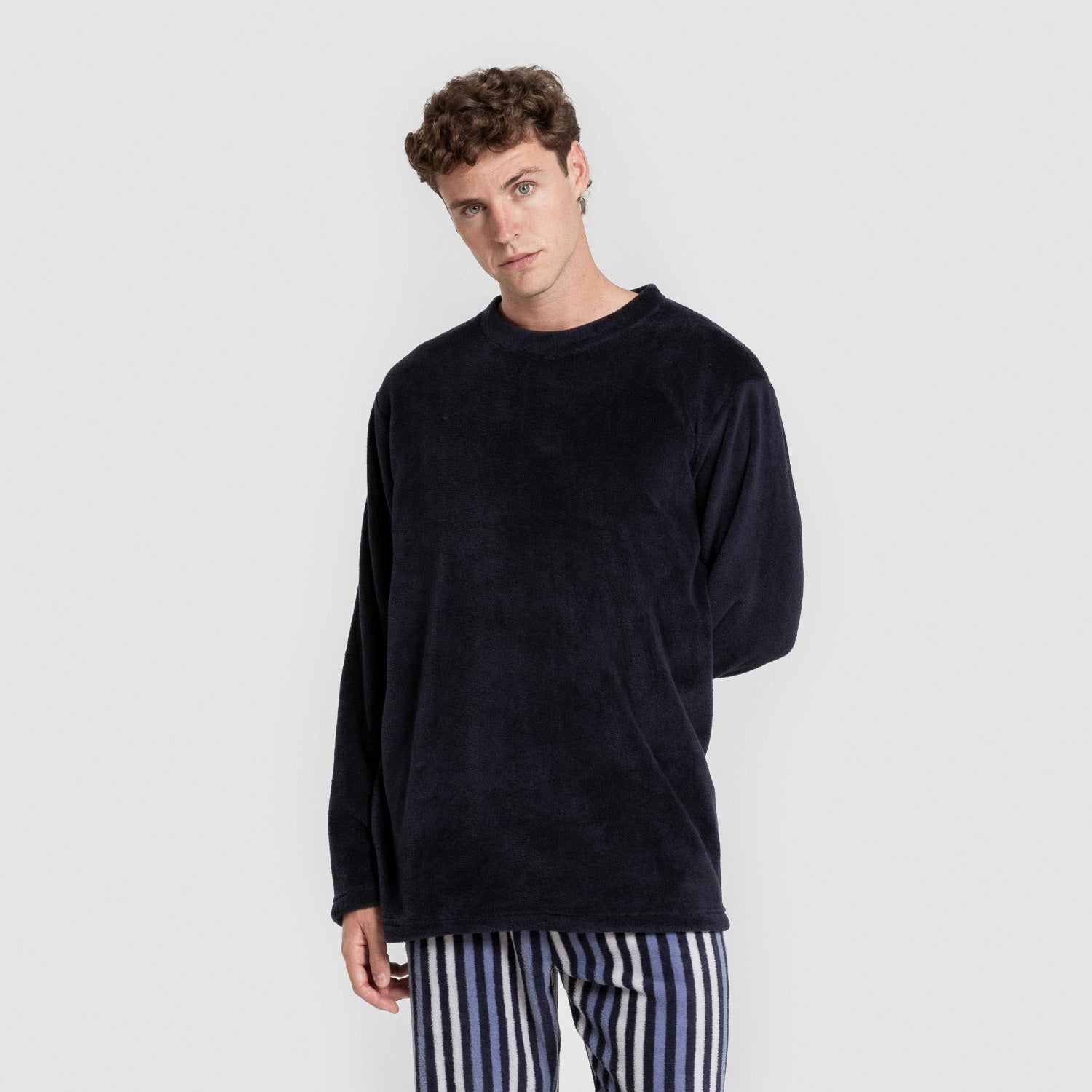 Pijama coral hombre Raya Vinicius azul marino