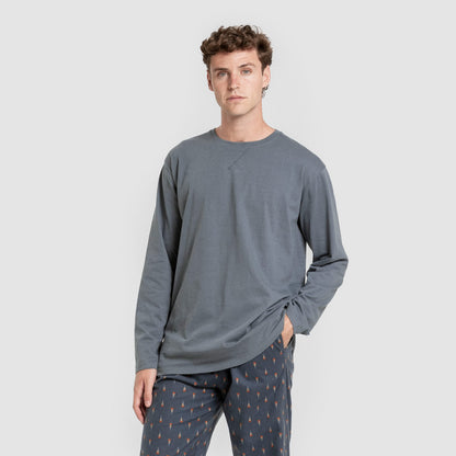 Pijama hombre franela Pelayo verde azulado