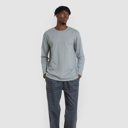 Pijama hombre franela Loui verde azulado