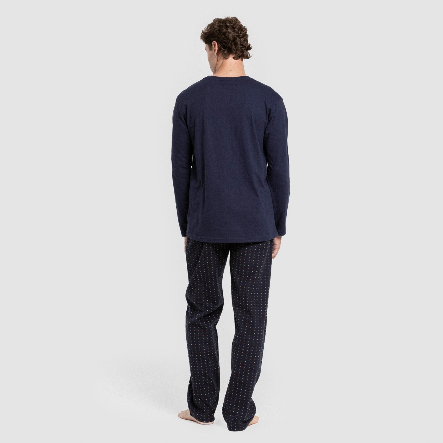 Pijama hombre franela Monclova azul marino