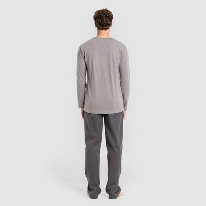 Pijama hombre franela Polo gris
