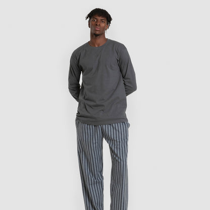 Pijama hombre franela Raya Vinicius verde azulado