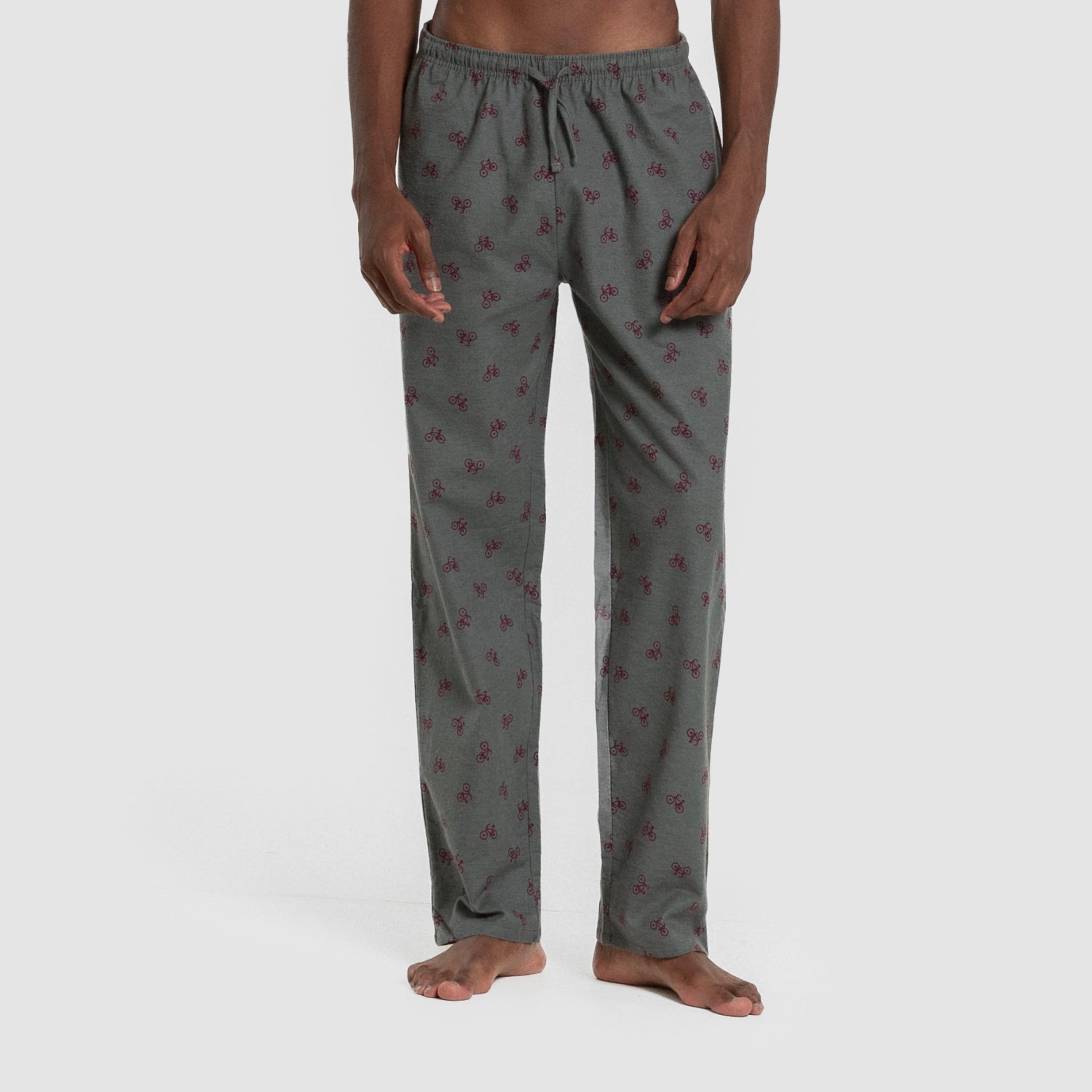 Pijama hombre franela Sierpes burdeos