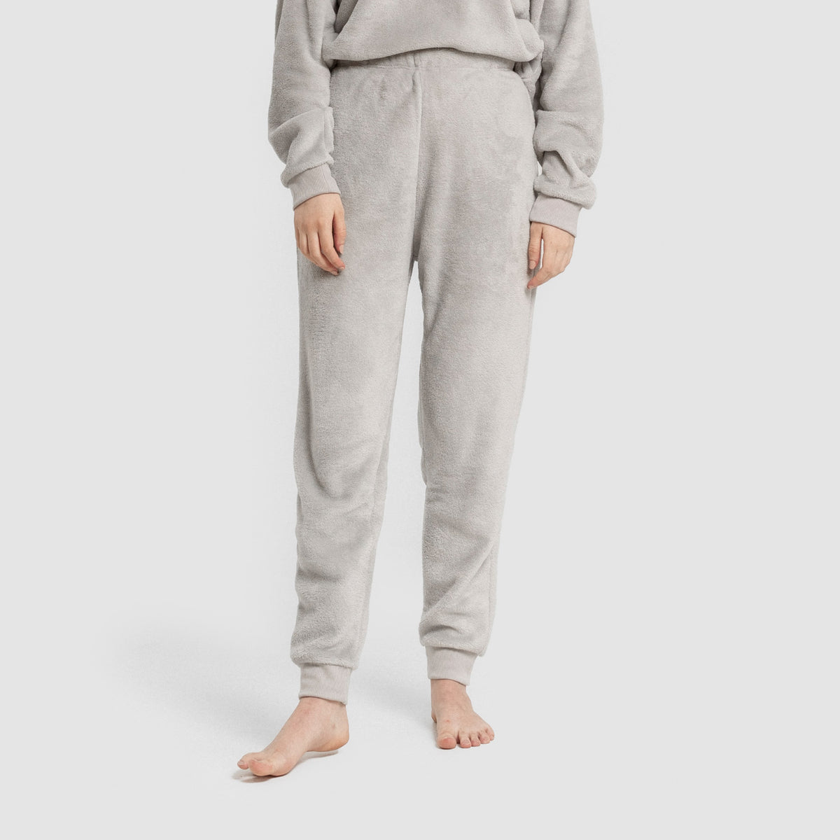 Pyjama à revers corail pour femme, bonjour vendredi, gris clair