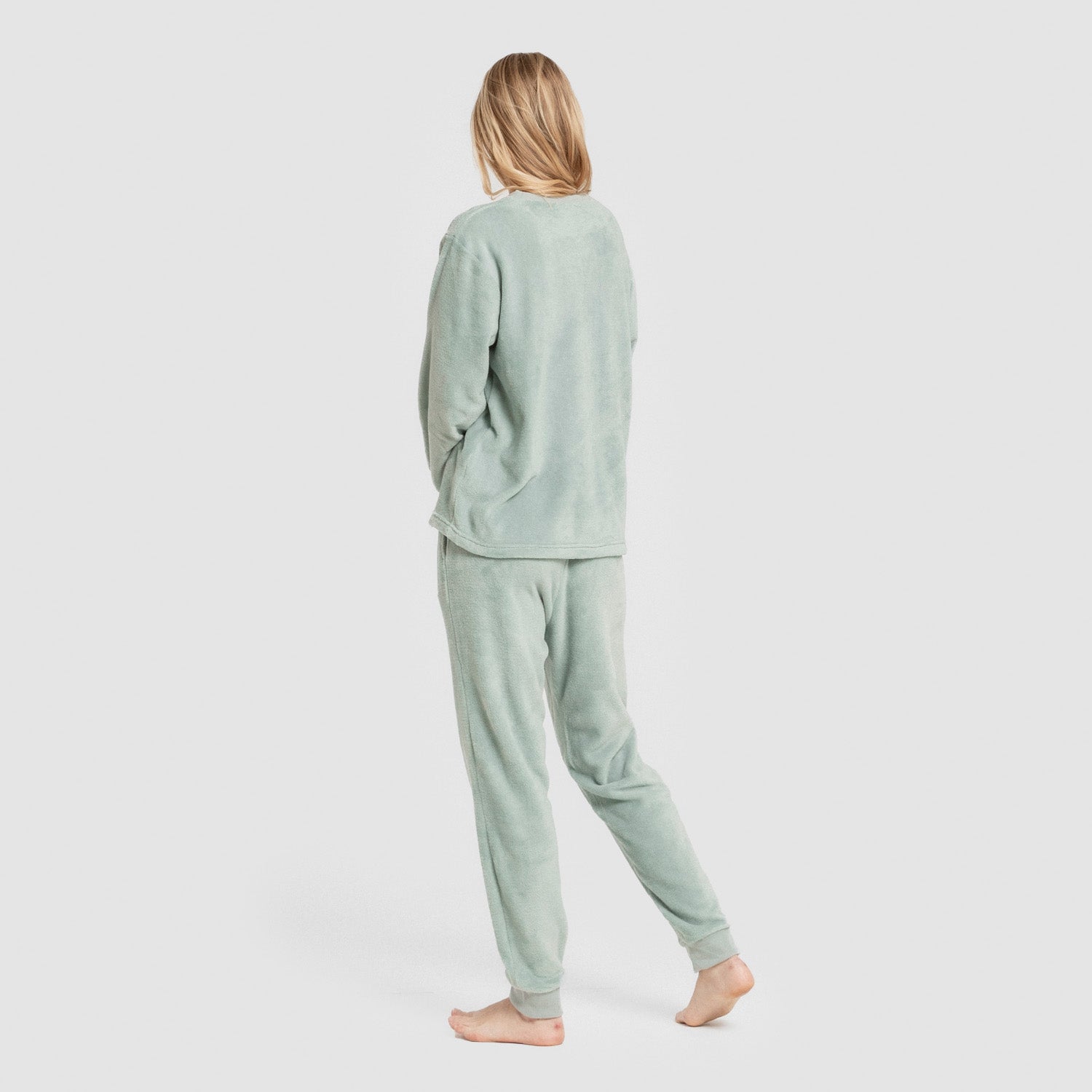Pijama feminino com punho coral Hello Thursday Green Tiffany