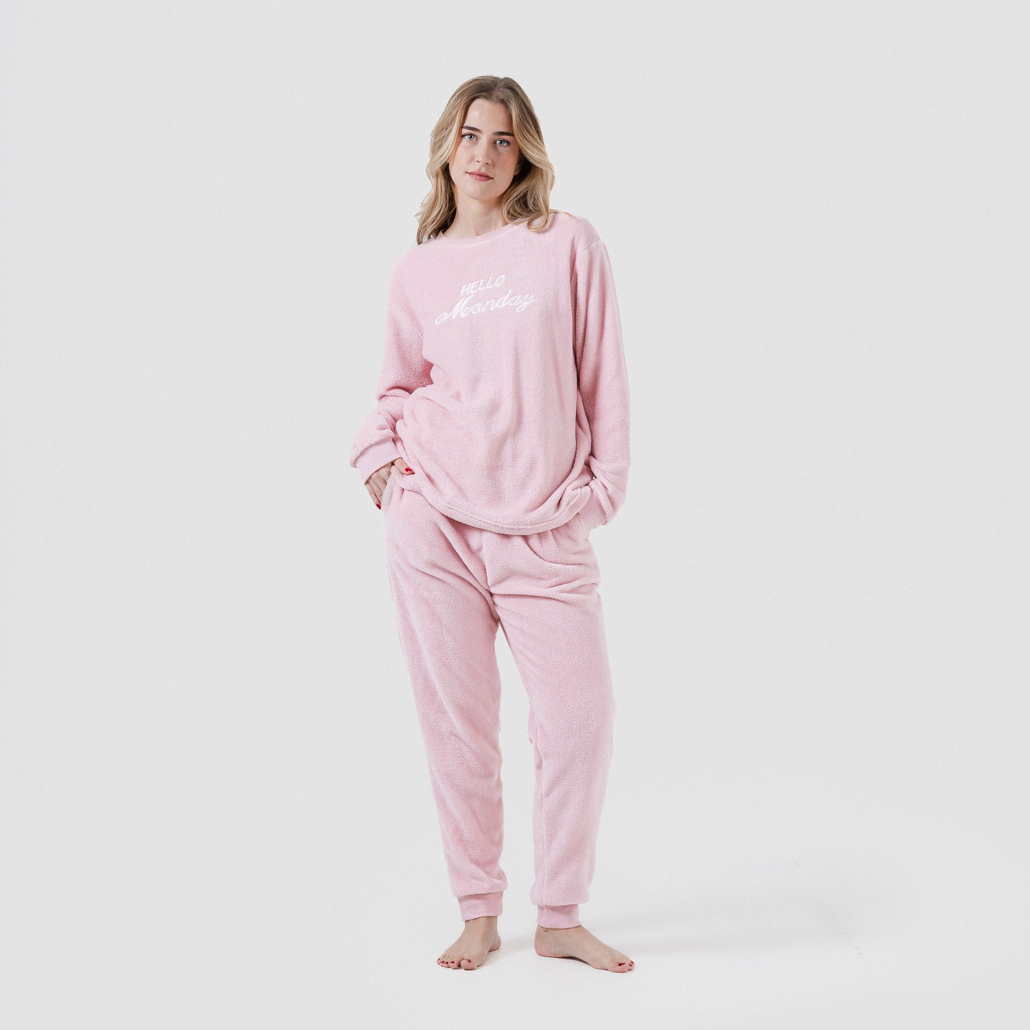 Pijama Coral Puño mujer Hello Monday Rosa