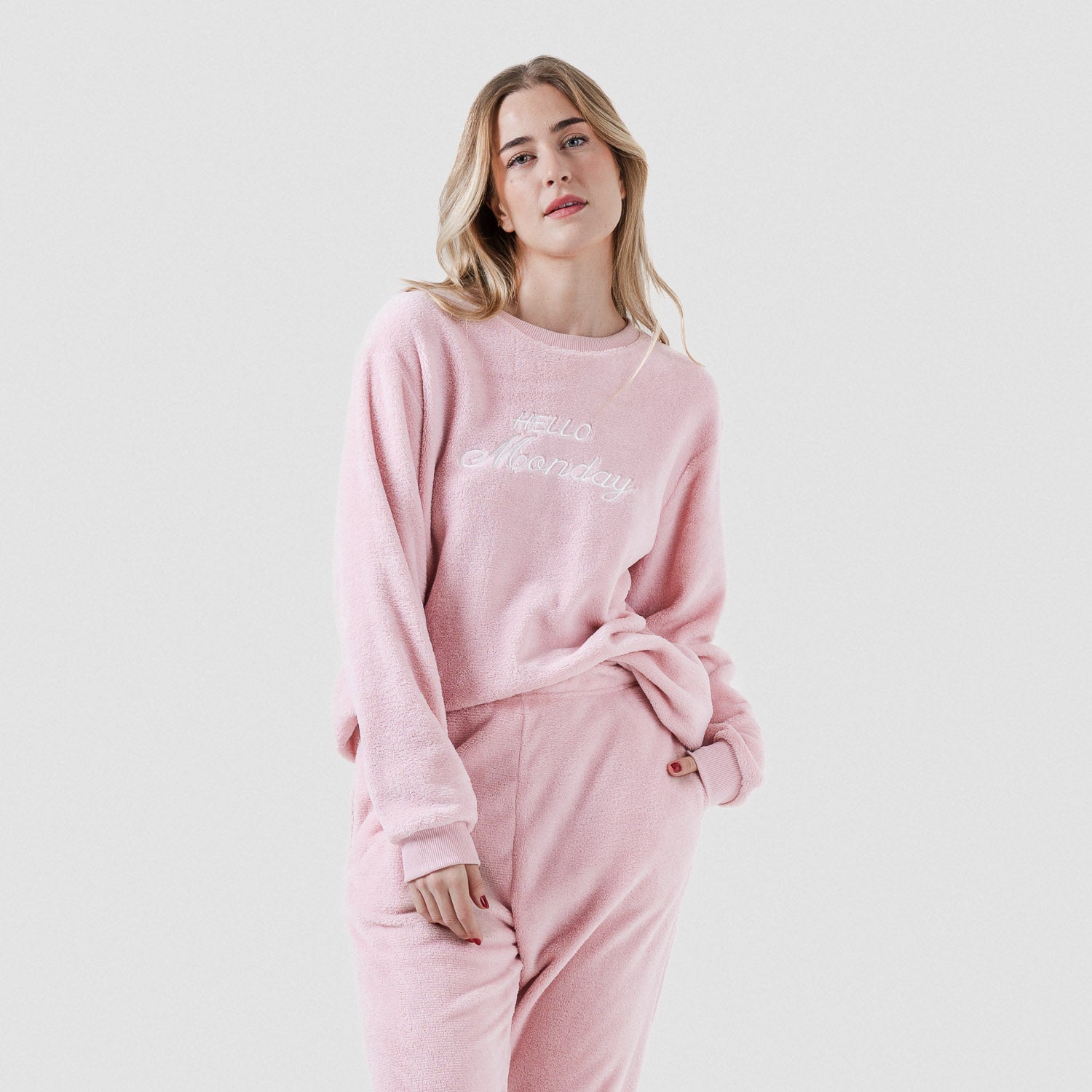Pijama Coral Puño mujer Hello Monday Rosa