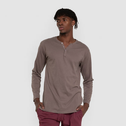 Pijama largo hombre con botones topo - burdeos