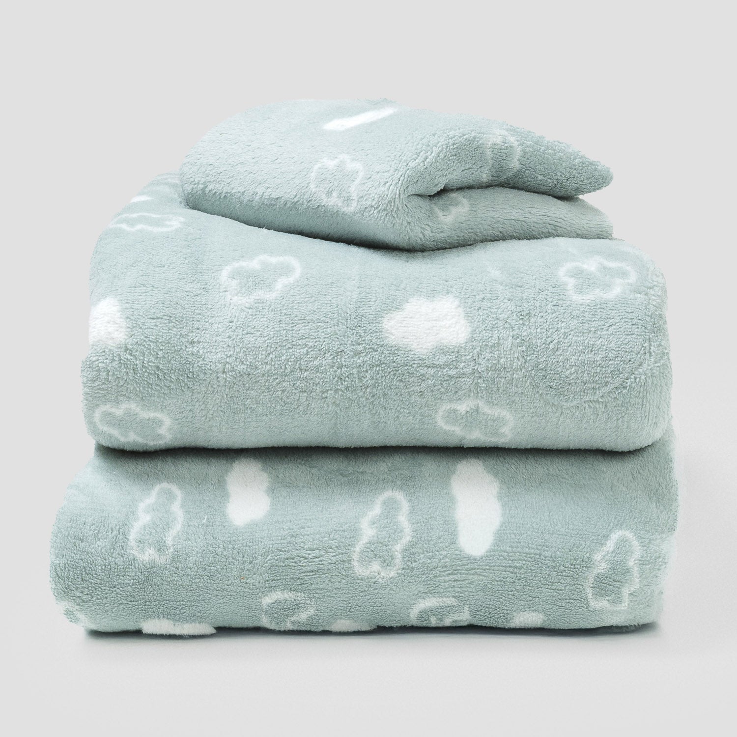 Juego de sábanas coralina Nube New verde tiffany cuna