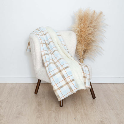 Manta sherpa Cuadro Noric celeste