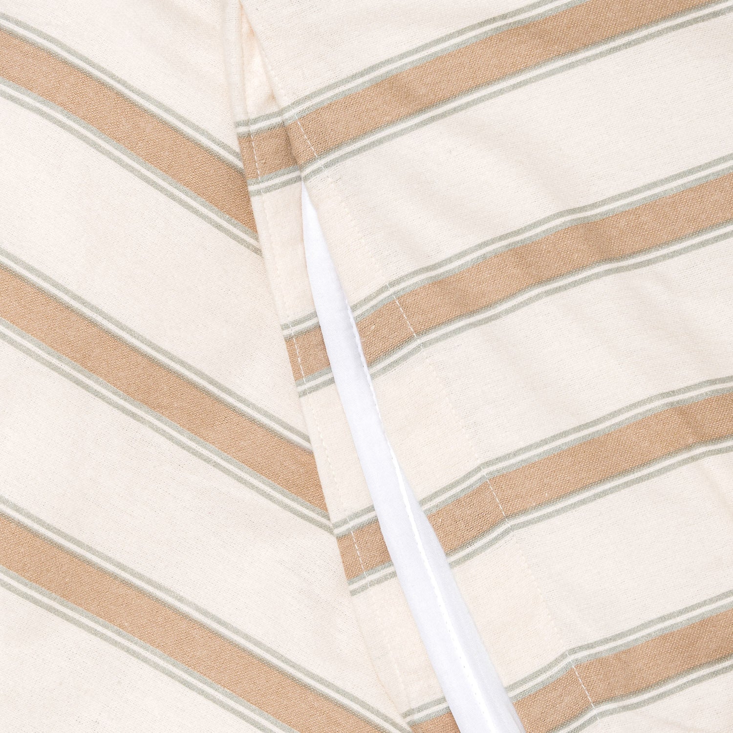 Capa de edredão franela Raya Sitges verde-seco - taupe