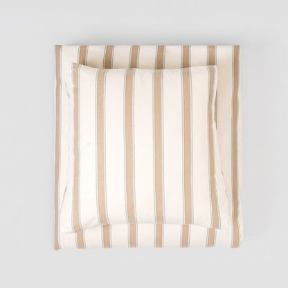 Capa de edredão franela Raya Sitges verde-seco - taupe