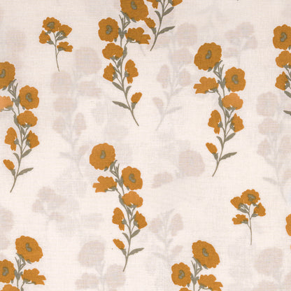 Juego de sábanas algodón Nundia verde seco - ocre