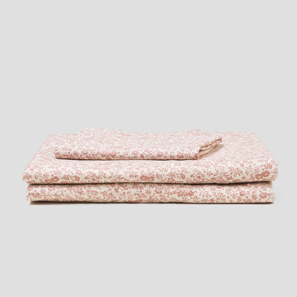 Juego de sábanas algodón Nicosia rosa keike