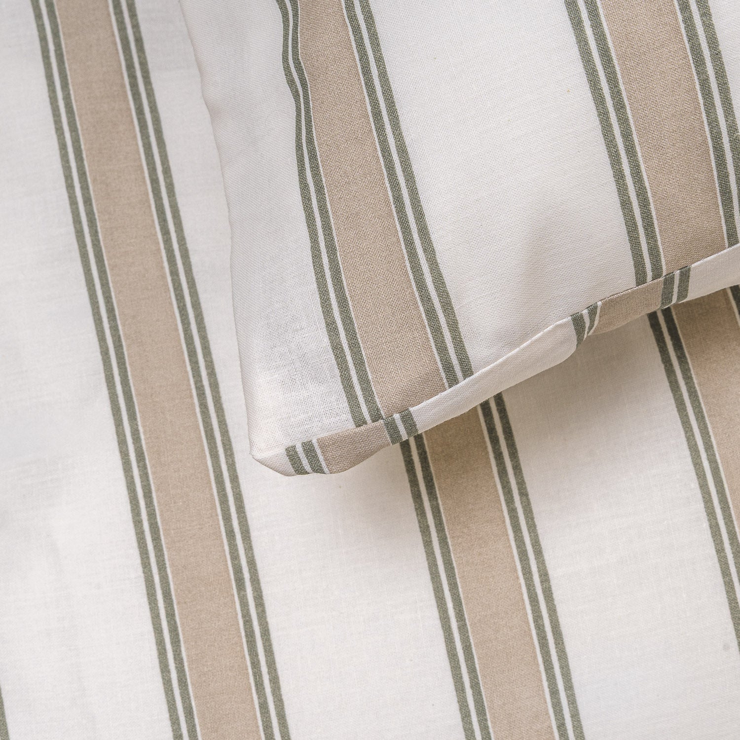 Capa de edredão de algodão Raya Sitges verde seco - taupe