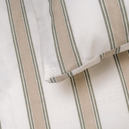 Capa de edredão de algodão Raya Sitges verde seco - taupe